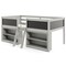 Twin Loft Bed with Chalkboards, Bookcases, Storage Shelf, Guardrails, and Sturdy Wood Construction